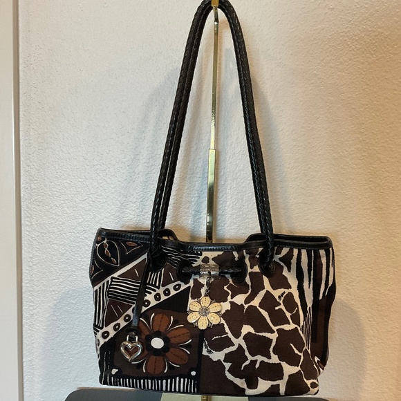 BRIGHTON  Animal Print Brown Black Braided Straps - Picture 4 of 15